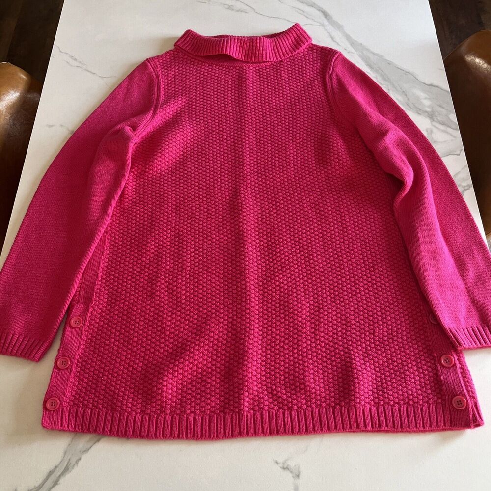 Talbots Cuff Neck Knit Pullover Sweater Dark Pink 3-Button Side Women's Plus 1X